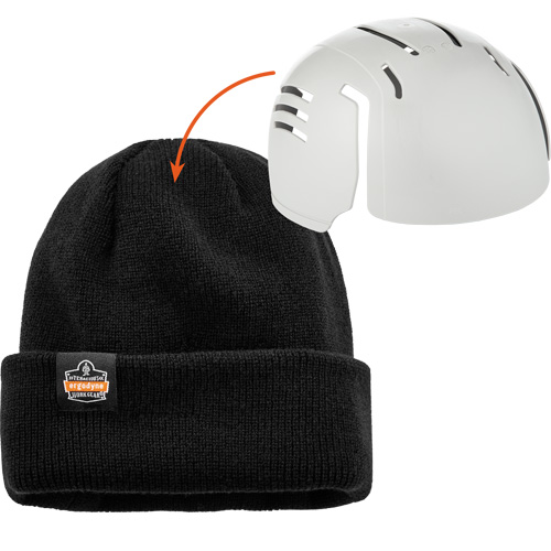 Tuque en tricot c&ocirc;tel&eacute; avec fermeture &agrave; glissi&egrave;re et casque antichoc &agrave; ins&eacute;rer N-Ferno, Taille unique, Noir Cam Industrial