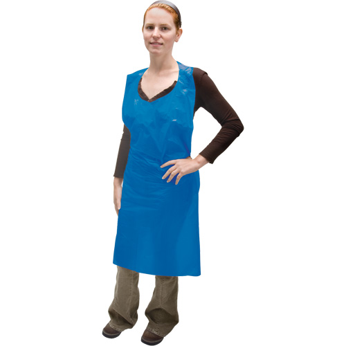 Polyethylene Apron, Polyethylene, Blue, 35" W x 46" L Cam Industrial