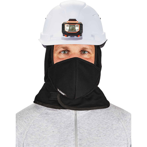 N-Ferno&reg; Winter Hard Hat Liner with Mouthpiece, Fleece Lining, One Size, Black Cam Industrial