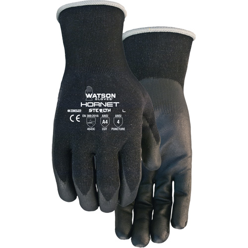 Gants r&eacute;sistants aux coupures Stealth Hornet, Taille Petit, Calibre 18, Rev&ecirc;tement Mousse de nitrile, Enveloppe en Fibre de verre/PEHP/Nylon/Spandex, ASTM ANSI niveau A4/EN 388 niveau 5 Cam Industrial