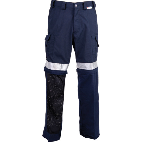 All-Season High Visibility Ventilated Pants, Poly-Cotton, 26, Navy Blue Cam Industrial