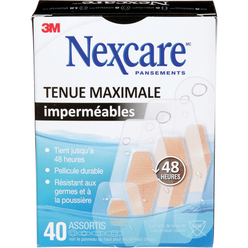 Pansements imperm&eacute;ables &agrave; tenue maximale Nexcare, Assorti, Plastique, St&eacute;rile Cam Industrial