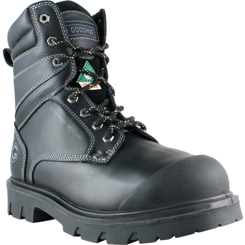 Boomerang Work Boots, Leather, Steel Toe, Size 7, Impermeable Cam Industrial