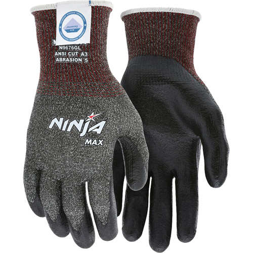Gants r&eacute;sistant aux coupures Max Ninja, Taille Grand, Calibre 10, Rev&ecirc;tement Bipolym&egrave;re, Enveloppe en Dyneema, ASTM ANSI niveau A3 Cam Industrial