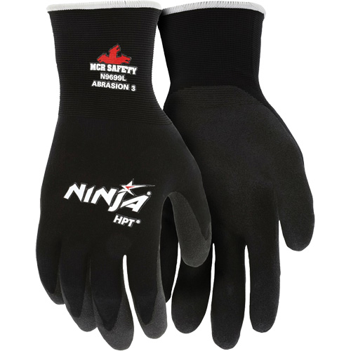 Ninja&reg; Coated Gloves, Medium, HPT Coating, 15 Gauge, Nylon Shell Cam Industrial