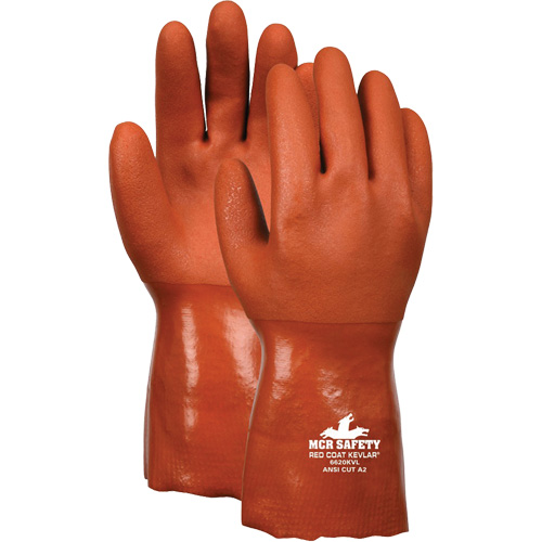 Gants r&eacute;sistant aux coupures Redcoat, Taille 2T-Grand, Rev&ecirc;tement PVC, Enveloppe en Kevlar, ASTM ANSI niveau A2/EN 388 niveau 3 Cam Industrial