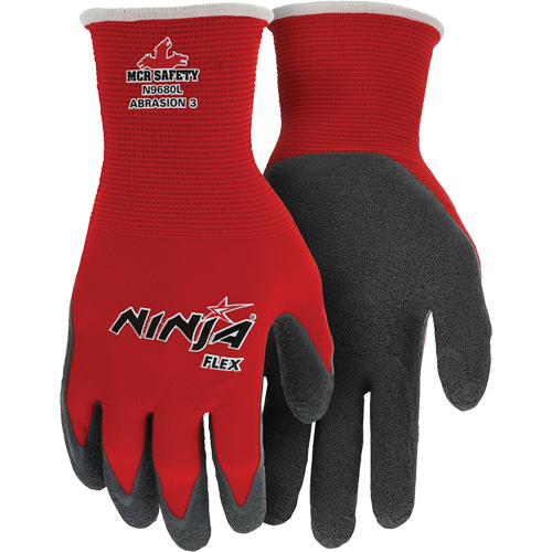 Gants enduits Flex Ninja, Grand, R&ecirc;vetement Latex de caoutchouc, Calibre 15, Enveloppe en Nylon Cam Industrial