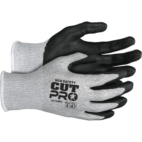 Gants r&eacute;sistant aux coupes Safety Cut Pro, Taille Grand, Calibre 13, Rev&ecirc;tement Bipolym&egrave;re, Enveloppe en PEHP, ASTM ANSI niveau A7 Cam Industrial