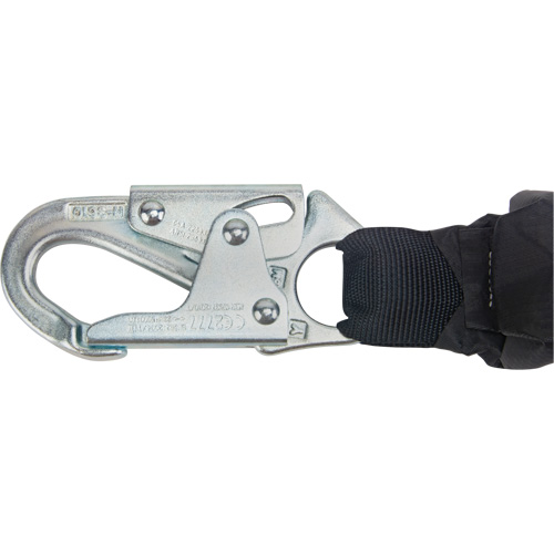 Miller&reg; HP Shock-Absorbing Lanyard, 4', Locking Rebar Hook Center, Locking Snap Hook Leg Ends, Polyester Cam Industrial