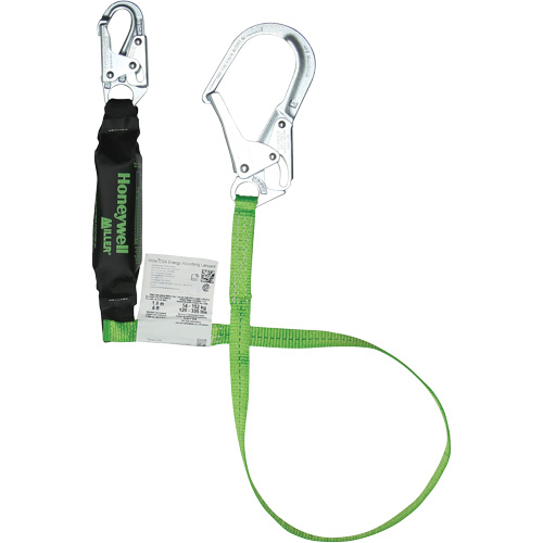 Miller&reg; HP Shock-Absorbing Lanyard, 6', Scaffold Hook Center, Locking Snap Hook Leg Ends, Polyester Cam Industrial