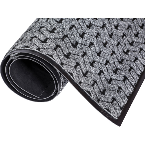 Tire-Track Performance Entrance Mats, Wiper/Scraper, 4' x 8' x 3/8", Grey Cam Industrial