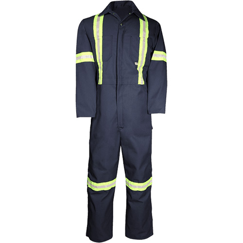 Deluxe Work Coveralls, 50, Navy Blue Cam Industrial