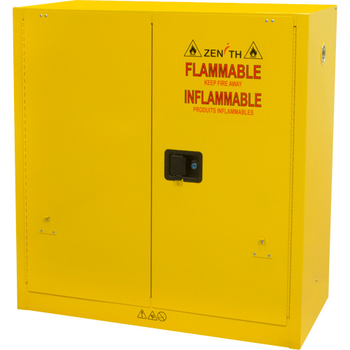 Flammable Storage Cabinet, 30 gal., 2 Door, 43" W x 44" H x 18" D Cam Industrial