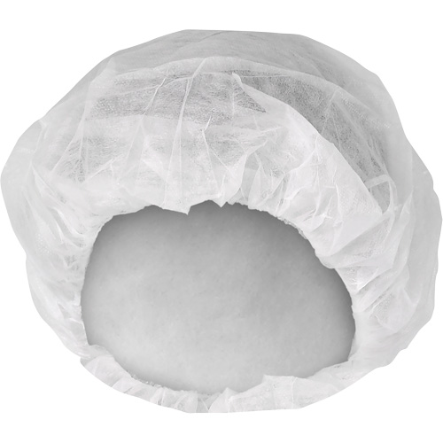 KleenGuard A10 Light-Duty Bouffant Caps, SMMMS, 21", White Cam Industrial