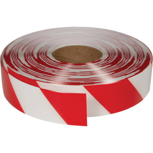Ruban de marquage tr&egrave;s r&eacute;sistant pour plancher ArmorStripe, 2" x 100', PVC, Rouge et blanc Cam Industrial