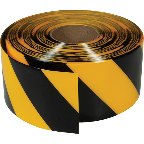 Ruban de marquage tr&egrave;s r&eacute;sistant pour plancher ArmorStripe, 4" x 100', PVC, Noir et jaune Cam Industrial
