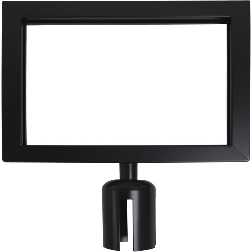 Cadre d'enseigne pour poteau de barri&egrave;re pour le contr&ocirc;le des foules, Noir Cam Industrial