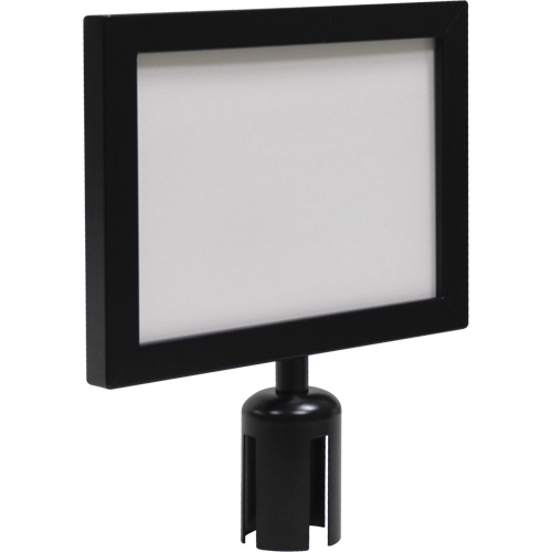 Cadre d'enseigne pour poteau de barri&egrave;re pour le contr&ocirc;le des foules, Noir Cam Industrial