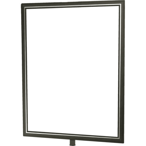 Porte-enseigne vertical robuste pour montant classique, Chrome satin&eacute; Cam Industrial