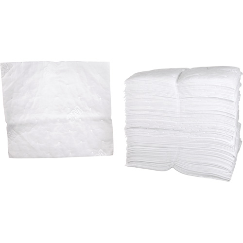 Feuilles absorbantes p&eacute;trochimiques, Huile seulement, 19" x 17", 38,7 gal. d'absorption Cam Industrial