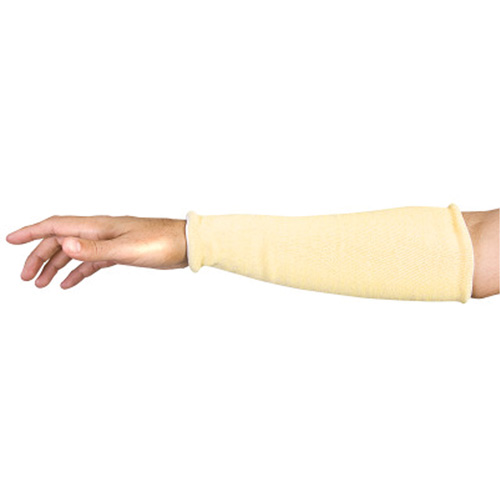 Contender Cut-Resistant Composite-Knit Sleeves, Aramid, 18", ASTM ANSI Level A5, Yellow Cam Industrial