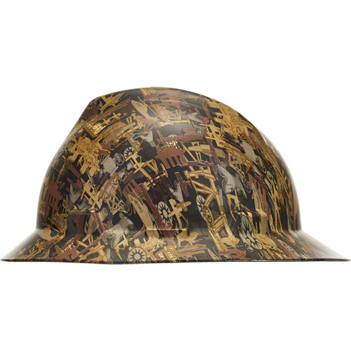 Casque de s&eacute;curit&eacute; &agrave; bordure compl&egrave;te Hydro Dip V-Gard, R&eacute;pond aux normes CSA type 1, Suspension Rochet, Non ventil&eacute; Cam Industrial