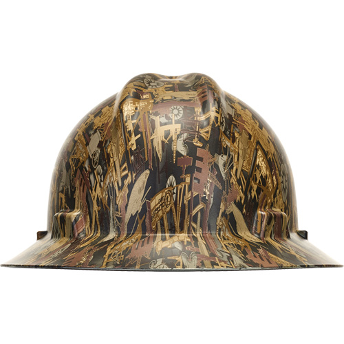 Casque de s&eacute;curit&eacute; &agrave; bordure compl&egrave;te Hydro Dip V-Gard, R&eacute;pond aux normes CSA type 1, Suspension Rochet, Non ventil&eacute; Cam Industrial