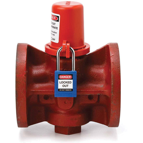 Housse de s&eacute;curit&eacute; pour fontaine et dispositif de cadenassage pour robinet &agrave; tournant, Ensemble Vanne/Robinet &agrave; eau Cam Industrial