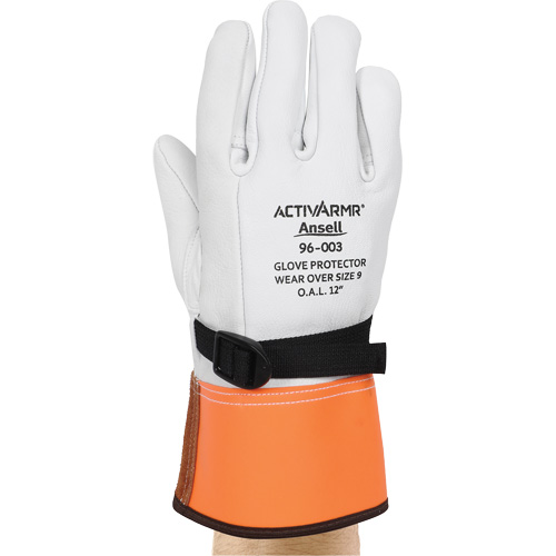 96-003 High Voltage Leather Protector Gloves, Size 8, 12" L Cam Industrial