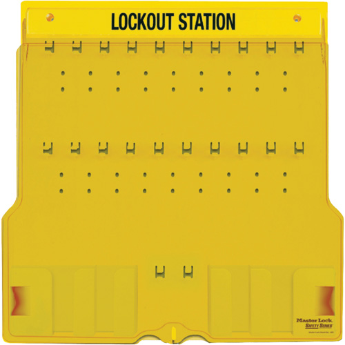 Poste de cadenassage trilingue recouvert, Cadenas Aucune, Capacit&eacute; de 20, Cadenas Non compris Cam Industrial