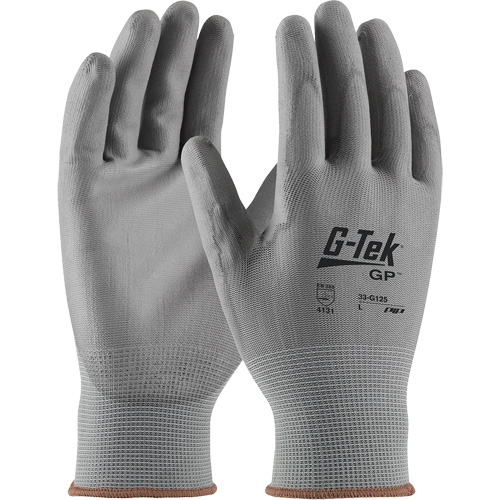 G-Tek&reg; GP Coated Gloves, X-Large, Polyurethane Coating, 13 Gauge, Nylon Shell Cam Industrial