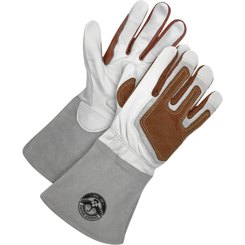 Gants de soudage &agrave; l'arc TIG Gander Brand avec renfort thermique, Cuir fleur de ch&egrave;vre, Taille Petit Cam Industrial