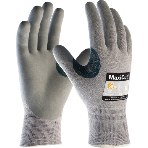 ATG MaxiCut&reg; 5 Seamless Knit Cut Resistant Gloves, Size X-Small, 13 Gauge, Foam Nitrile Coated, Dyneema&reg;/Nylon Shell, ASTM ANSI Level A4/EN 388 Level 4/EN 388 Level C Cam Industrial