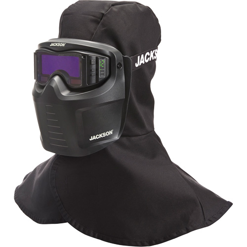 Rebel ADF Welding Mask, 3.5" L x 1.3" W View Area, 3/5-12 Shade Range, Black Cam Industrial