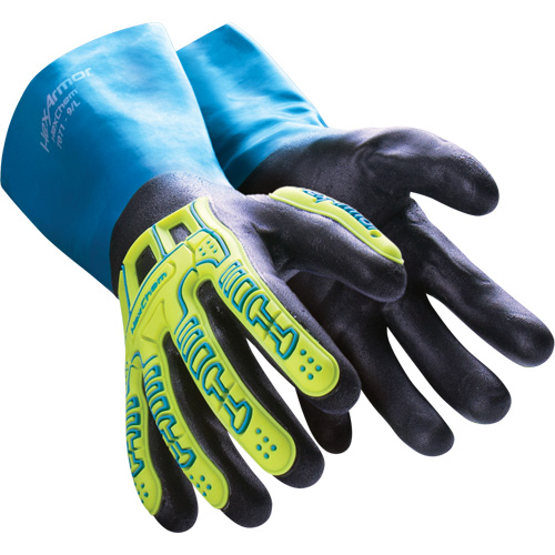HexChem&reg; Chemical Resistant Gloves, Size 6/X-Small, Nitrile Cam Industrial