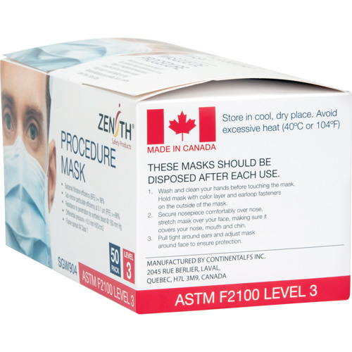 Disposable Procedure Face Masks, ASTM F2100 Level 3, Class 1 Cam Industrial