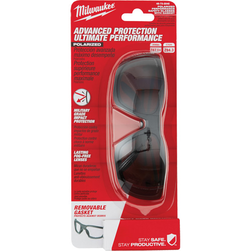 Lunettes de s&eacute;curit&eacute; performantes avec joint, Lentille Noir, Polaris&eacute;, R&eacute;pond ou surpasse la norme CSA Z94.3 Cam Industrial