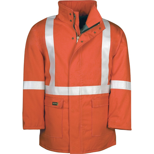 Parka dhiver &agrave; doublure matelass&eacute;e AllOut Westex UltraSoft avec bandes r&eacute;fl&eacute;chissantes, Moyen (grande taille), Orange haute visibilit&eacute;, 46 cal/cm² Cam Industrial