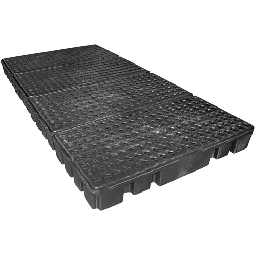 Black Diamond Low Profile Spill Pallet, 102 US gal. Spill Capacity, 96" x 49" x 6.5" Cam Industrial