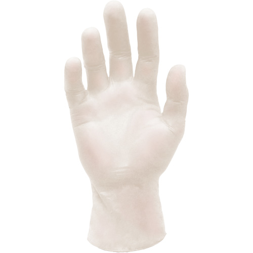 Gants d'examen m&eacute;dical synth&eacute;tiques extensibles, Grand, Vinyle, 5 mils, Sans poudre, Blanc, Classe 2 Cam Industrial