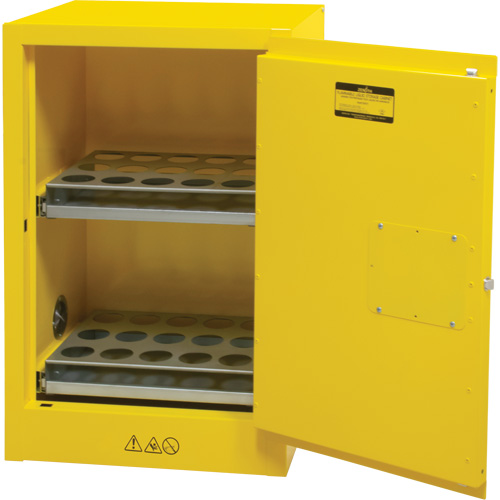 Flammable Aerosol Storage Cabinet, 12 gal., 1 Door, 23" W x 35" H x 18" D Cam Industrial
