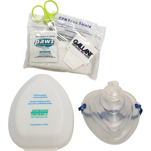 CPR Pocket Face Mask & Accessories Kit, Reusable Mask, Class 2 Cam Industrial