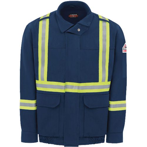 Blouson aviateur doubl&eacute; pour hommes avec garniture r&eacute;fl&eacute;chissante, Petit, Bleu marin, 29 cal/cm² Cam Industrial