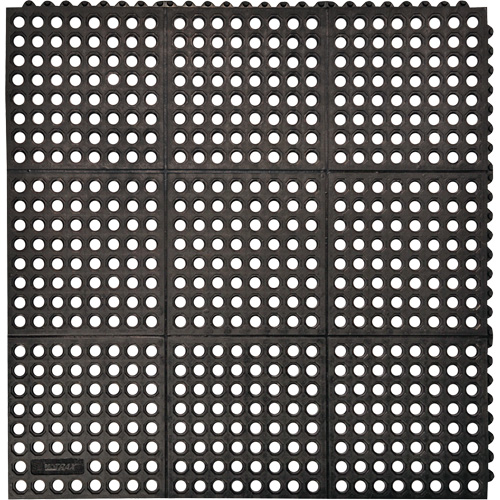 Cushion-Ease&reg; 550 Interlocking Anti-Fatigue Mat, Slotted, 3' x 3' x 3/4", Black, Rubber Cam Industrial