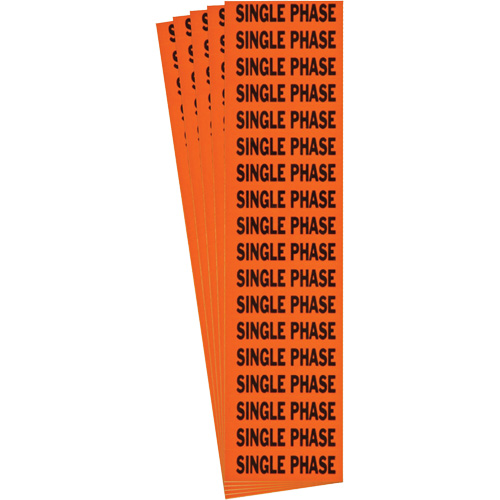 "Single Phase" Conduit & Voltage Labels, 1/2" x 2-1/4", Cloth/Vinyl, English Cam Industrial
