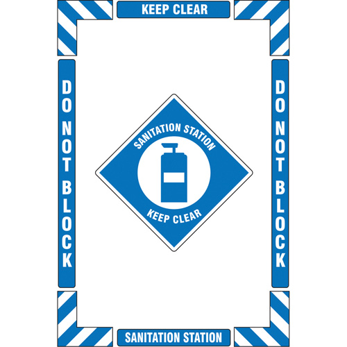"Sanitation Station" Floor Marking Kit, Adhesive, English with Pictogram Cam Industrial