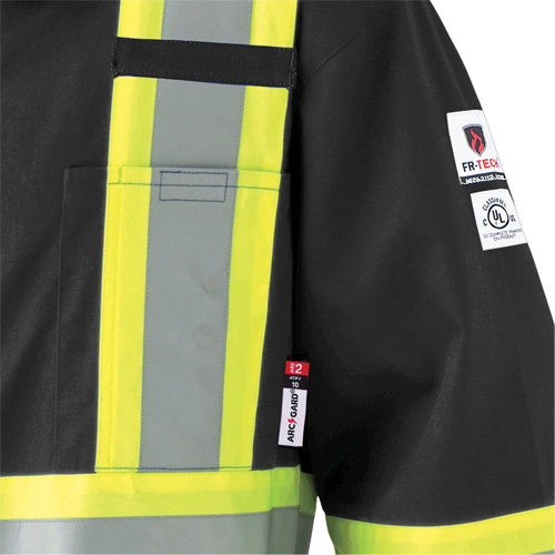7702BK FR-Tech&reg; 88/12 FR Arc Rated Coveralls, Size 36, Black, 9.7 cal/cm² Cam Industrial