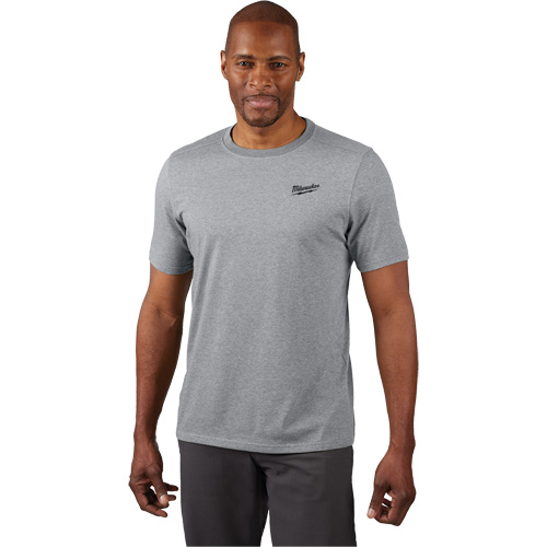 Hybrid Work Tee Shirt, Men's, Small, Grey Cam Industrial