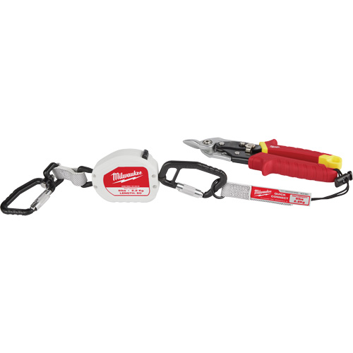 Quick-Connect Tool Lanyard, Retractable, Dual Carabiner Cam Industrial