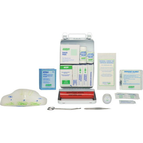 Trousse de premiers soins de base 16 unit&eacute;s, R&eacute;pond &agrave; la norme CSA Z1220-17 type 2 environnements &agrave; faible risque, Petit (2-25 travailleurs) Cam Industrial